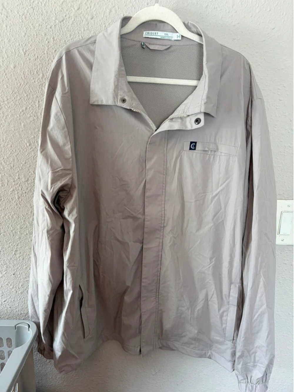 Men's Criquet light grey full zip jacket size XXL